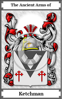 Ketchman Family Crest Download (JPG)  Book Plated - 150 DPI