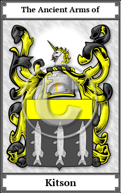 Kitson Family Crest Download (JPG) Book Plated - 600 DPI