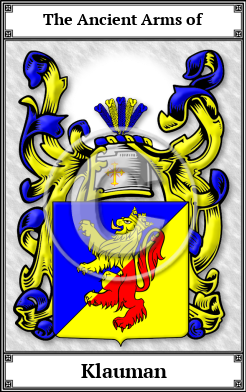 Klauman Family Crest Download (JPG)  Book Plated - 150 DPI
