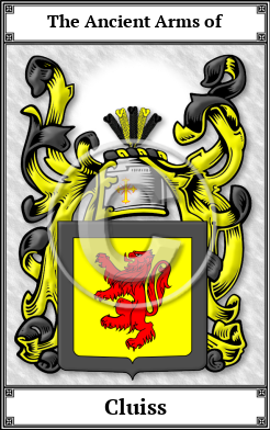 Cluiss Family Crest Download (JPG)  Book Plated - 150 DPI