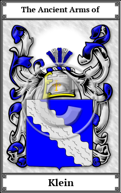 Klein Family Crest Download (JPG)  Book Plated - 150 DPI