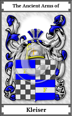 Kleiser Family Crest Download (JPG)  Book Plated - 150 DPI