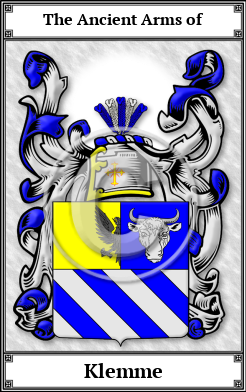 Klemme Family Crest Download (JPG)  Book Plated - 150 DPI