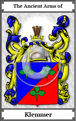 Klemmer Family Crest Download (JPG)  Book Plated - 150 DPI