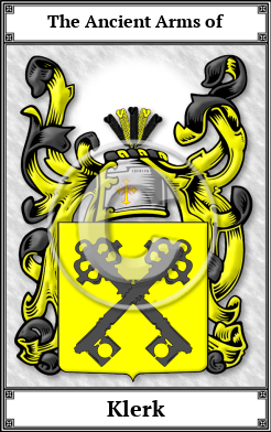 Klerk Family Crest Download (JPG) Book Plated - 600 DPI