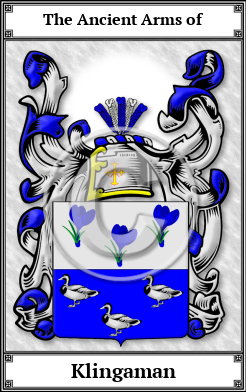 Klingaman Family Crest Download (JPG) Book Plated - 600 DPI