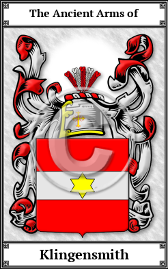 Klingensmith Family Crest Download (JPG) Book Plated - 600 DPI