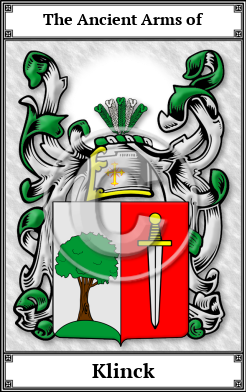 Klinck Family Crest Download (JPG)  Book Plated - 150 DPI