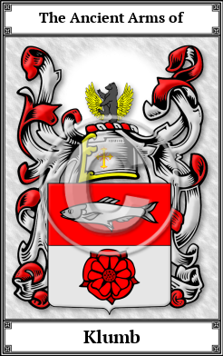 Klumb Family Crest Download (JPG)  Book Plated - 150 DPI