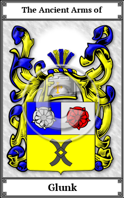Glunk Family Crest Download (JPG)  Book Plated - 150 DPI