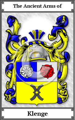 Klenge Family Crest Download (JPG) Book Plated - 600 DPI