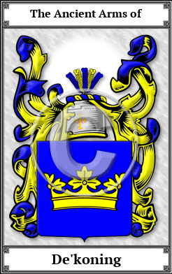 De'koning Family Crest Download (JPG) Book Plated - 600 DPI