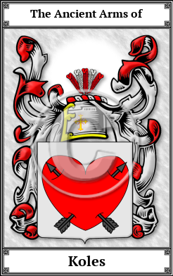 Koles Family Crest Download (JPG) Book Plated - 600 DPI