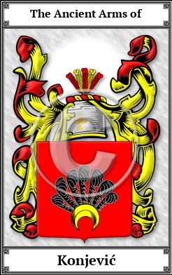 Konjević Family Crest Download (JPG) Book Plated - 150 DPI