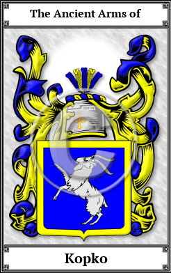 Kopko Family Crest Download (JPG) Book Plated - 600 DPI