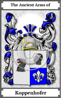 Koppenhofer Family Crest Download (JPG)  Book Plated - 150 DPI