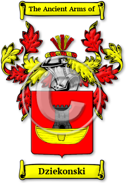 Dziekonski Family Crest Download (jpg) Legacy Series - 150 DPI