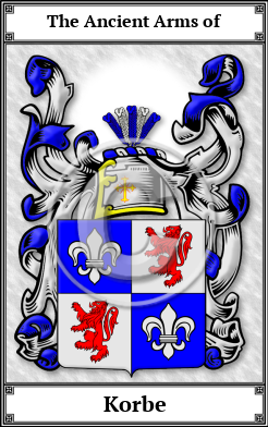 Korbe Family Crest Download (JPG)  Book Plated - 150 DPI