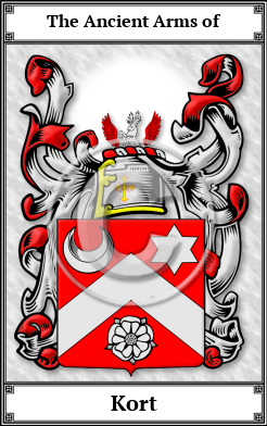 Kort Family Crest Download (JPG)  Book Plated - 150 DPI