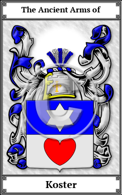 Koster Family Crest Download (JPG) Book Plated - 600 DPI