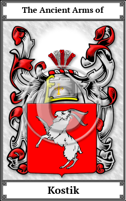 Kostik Family Crest Download (JPG)  Book Plated - 150 DPI