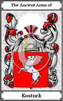 Kostuck Family Crest Download (JPG) Book Plated - 600 DPI