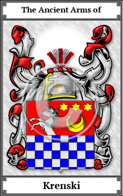 Krenski Family Crest Download (JPG) Book Plated - 600 DPI