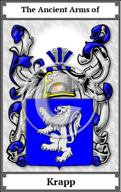 Krapp Family Crest Download (JPG)  Book Plated - 150 DPI