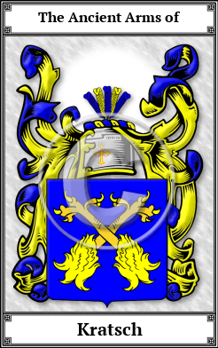 Kratsch Family Crest Download (JPG)  Book Plated - 150 DPI