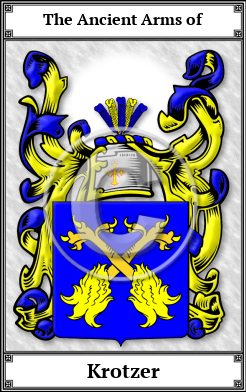 Krotzer Family Crest Download (JPG)  Book Plated - 150 DPI