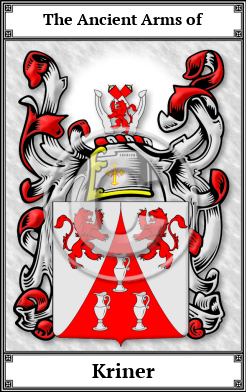 Kriner Family Crest Download (JPG)  Book Plated - 150 DPI