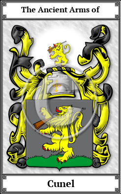 Cunel Family Crest Download (JPG) Book Plated - 600 DPI
