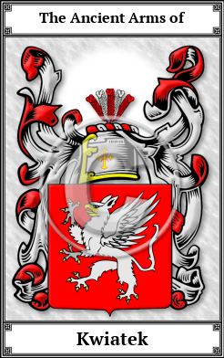 Kwiatek Family Crest Download (JPG) Book Plated - 600 DPI