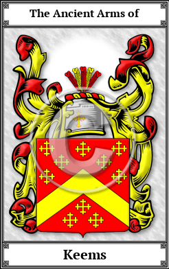 Keems Family Crest Download (JPG)  Book Plated - 150 DPI