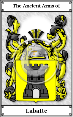 Labatte Family Crest Download (JPG)  Book Plated - 150 DPI