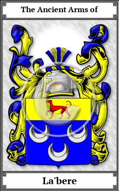 La'bere Family Crest Download (JPG) Book Plated - 600 DPI