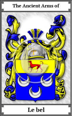 Le bel Family Crest Download (JPG) Book Plated - 150 DPI