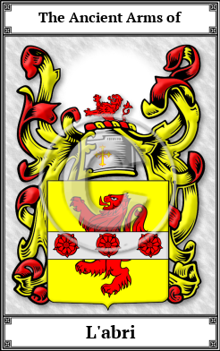 L'abri Family Crest Download (JPG)  Book Plated - 150 DPI