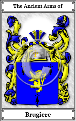 Brugiere Family Crest Download (JPG)  Book Plated - 150 DPI