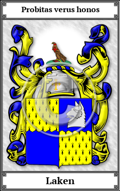 Laken Family Crest Download (JPG)  Book Plated - 150 DPI