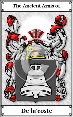 De'la'coste Family Crest Download (JPG)  Book Plated - 150 DPI