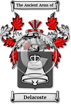 Delacoste Family Crest Download (jpg) Legacy Series - 150 DPI
