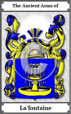 La'fontaine Family Crest Download (JPG)  Book Plated - 150 DPI