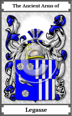 Legasse Family Crest Download (JPG)  Book Plated - 150 DPI