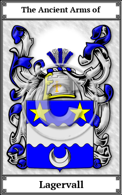 Lagervall Family Crest Download (JPG)  Book Plated - 150 DPI