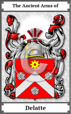 Delatte Family Crest Download (JPG) Book Plated - 600 DPI