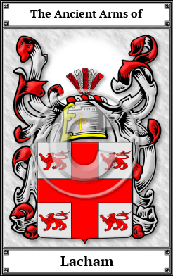 Lacham Family Crest Download (JPG)  Book Plated - 150 DPI