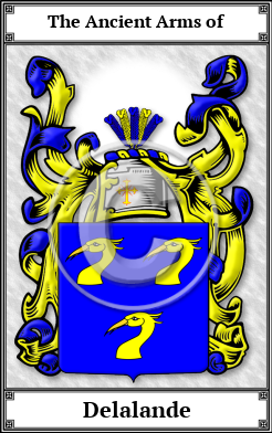 Delalande Family Crest Download (JPG)  Book Plated - 150 DPI