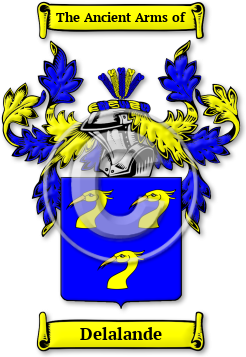 Delalande Family Crest Download (jpg) Legacy Series - 150 DPI