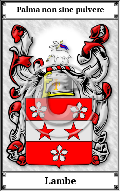 Lambe Family Crest Download (JPG)  Book Plated - 150 DPI